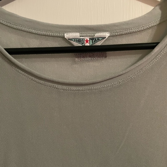 Hard Tail light blue 100% cotton mesh half sleeve sheer layer Sz. S - Picture 2 of 4